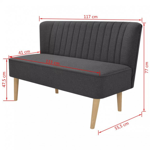 Sofa Fabric 117x55.5x77 Cm Dark Grey Image 4