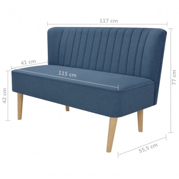Sofa Fabric 117x55.5x77 Cm Blue Image 4