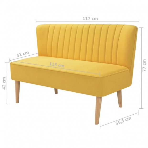 Sofa Fabric 117x55.5x77 Cm Yellow Image 4