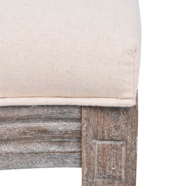 Dining Chairs 2 Pcs Cream Fabric with Rattan Back Image 6