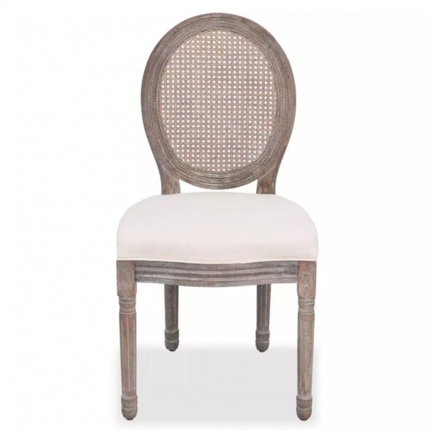 Dining Chairs 4 Pcs Cream Fabric Image 3