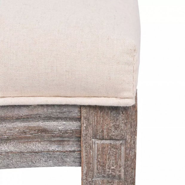 Dining Chairs 4 Pcs Cream Fabric Image 6