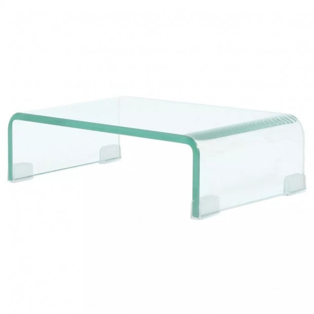 Tv Stand/monitor Riser Glass Clear 40x25x11 Cm