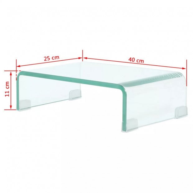 Tv Stand/monitor Riser Glass Clear 40x25x11 Cm Image 6