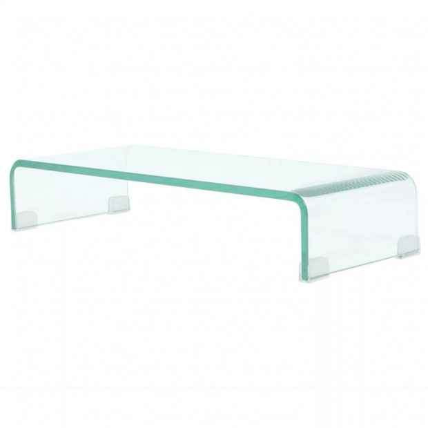 Tv Stand/monitor Riser Glass Clear 60x25x11 Cm