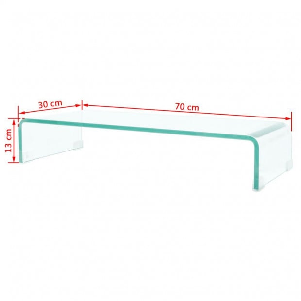 Tv Stand/monitor Riser Glass Clear 70x30x13 Cm Image 6