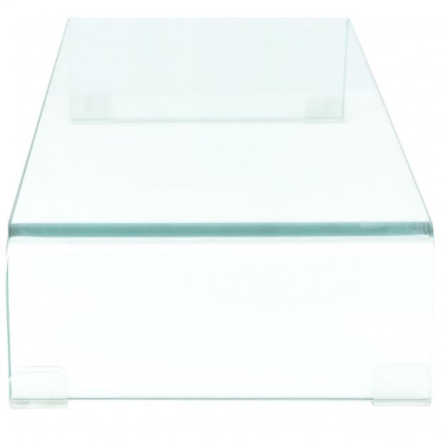 Tv Stand/monitor Riser Glass Clear 80x30x13 Cm Image 3