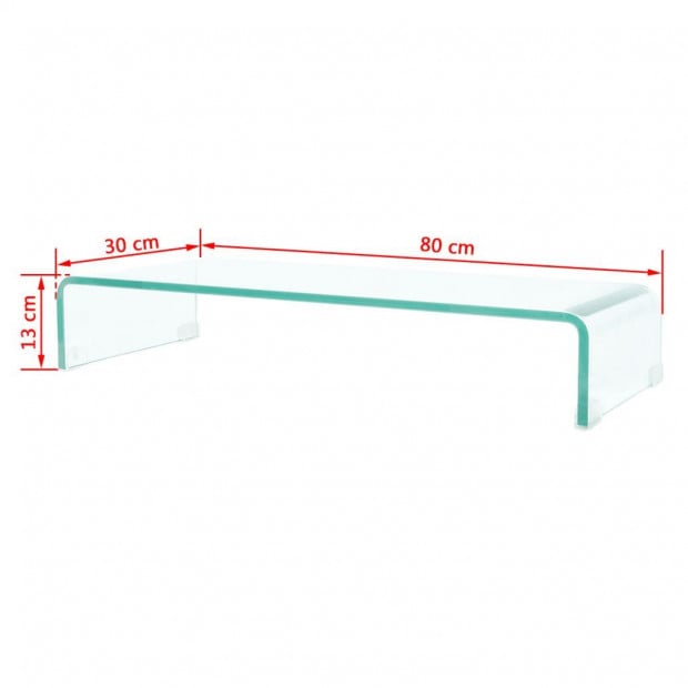 Tv Stand/monitor Riser Glass Clear 80x30x13 Cm Image 6