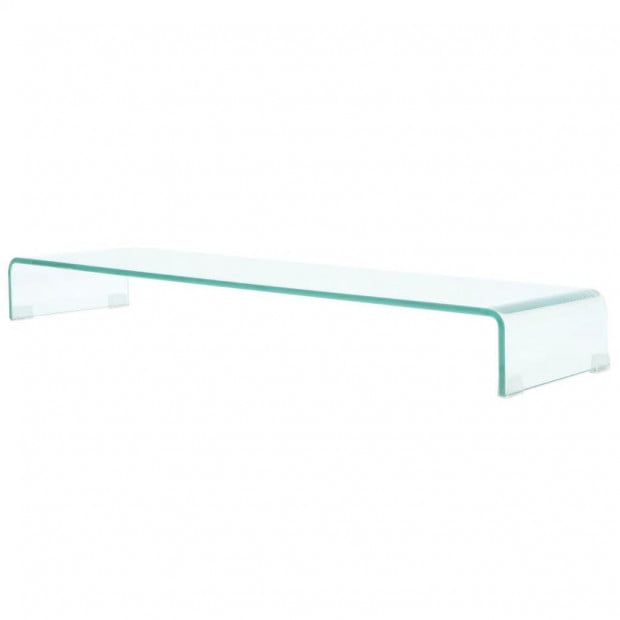 Tv Stand/monitor Riser Glass Clear 110x30x13 Cm