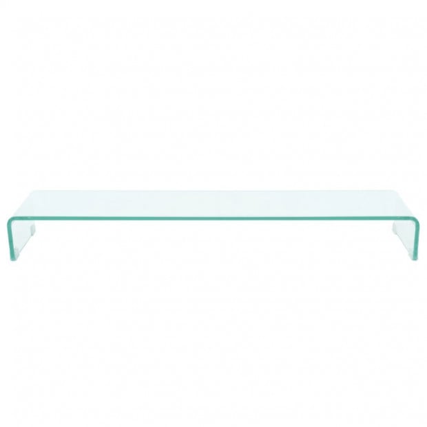 Tv Stand/monitor Riser Glass Clear 110x30x13 Cm Image 2