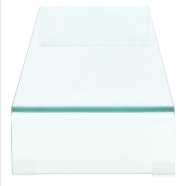 Tv Stand/monitor Riser Glass Clear 110x30x13 Cm Image 3