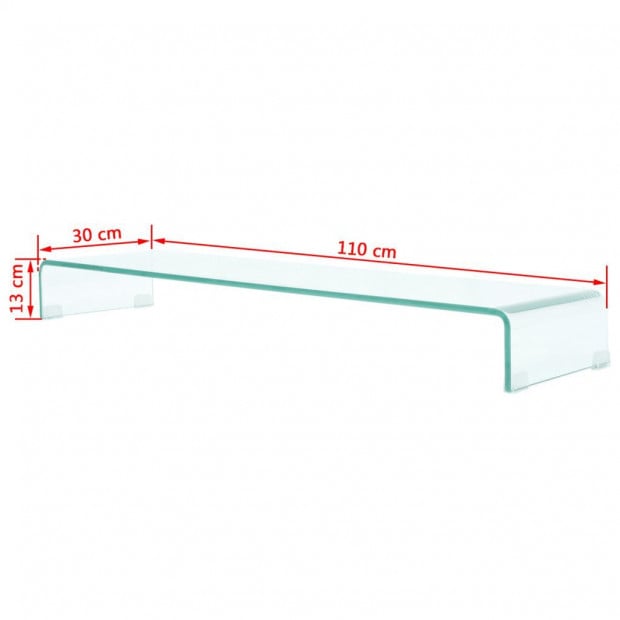 Tv Stand/monitor Riser Glass Clear 110x30x13 Cm Image 6