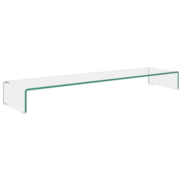 Tv Stand/monitor Riser Glass Clear 120x30x13 Cm Image 2