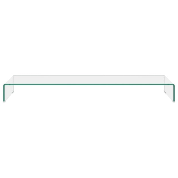 Tv Stand/monitor Riser Glass Clear 120x30x13 Cm Image 3