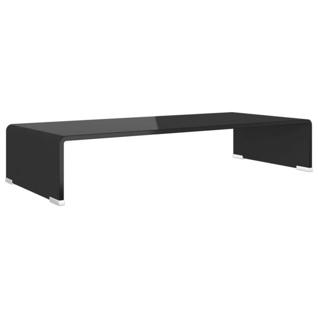Tv Stand/monitor Riser Glass Black 70x30x13 Cm Image 2