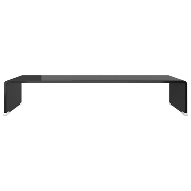 Tv Stand/monitor Riser Glass Black 70x30x13 Cm Image 3