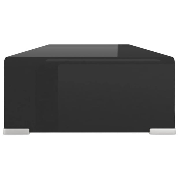 Tv Stand/monitor Riser Glass Black 70x30x13 Cm Image 4