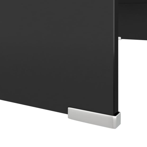 Tv Stand/monitor Riser Glass Black 70x30x13 Cm Image 5