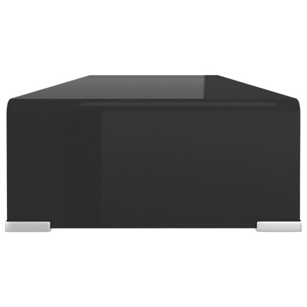 Tv Stand/monitor Riser Glass Black 80x30x13 Cm Image 4