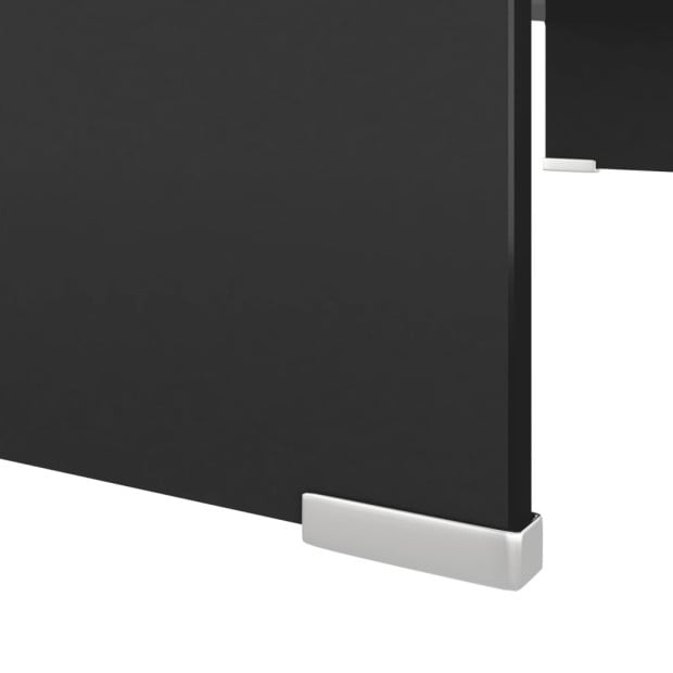 Tv Stand/monitor Riser Glass Black 80x30x13 Cm Image 5