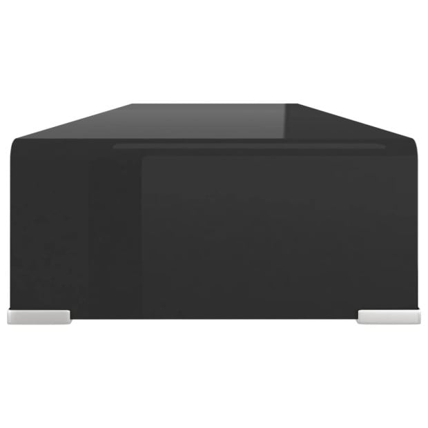 Tv Stand/monitor Riser Glass Black 90x30x13 Cm Image 4