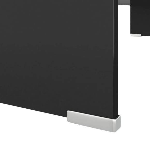 Tv Stand/monitor Riser Glass Black 90x30x13 Cm Image 5