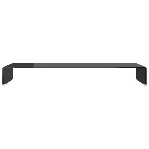 Tv Stand/monitor Riser Glass Black 100x30x13 Cm Image 3