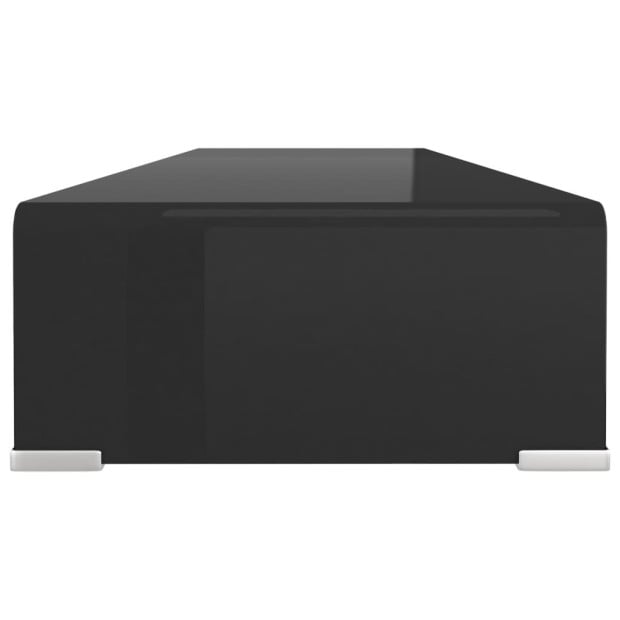 Tv Stand/monitor Riser Glass Black 100x30x13 Cm Image 4