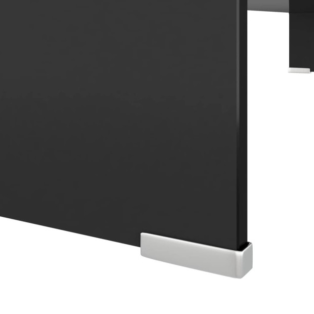 Tv Stand/monitor Riser Glass Black 100x30x13 Cm Image 5