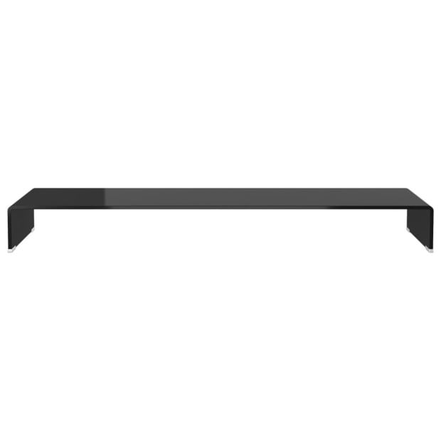 Tv Stand/monitor Riser Glass Black 120x30x13 Cm Image 3