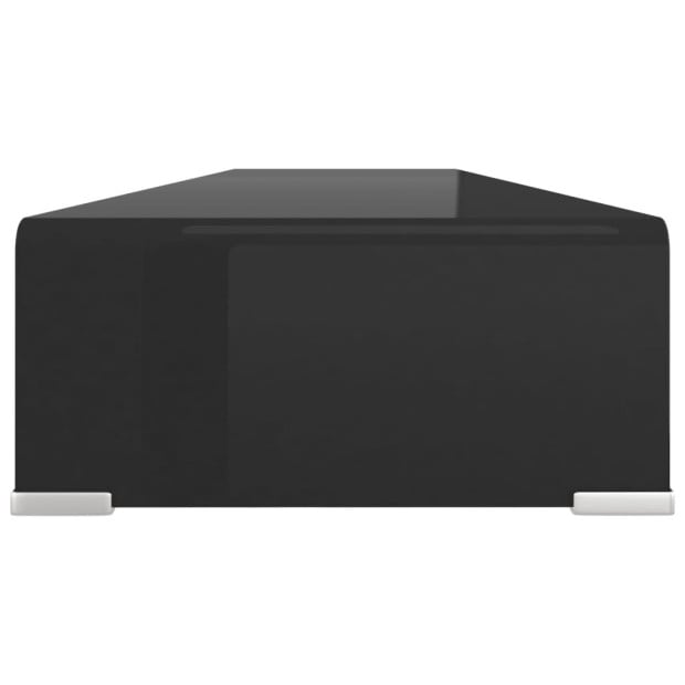 Tv Stand/monitor Riser Glass Black 120x30x13 Cm Image 4