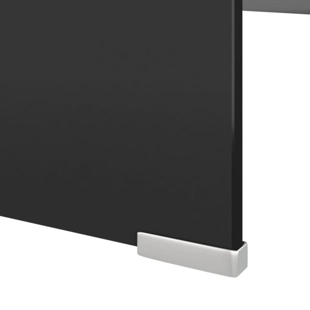 Tv Stand/monitor Riser Glass Black 120x30x13 Cm Image 5