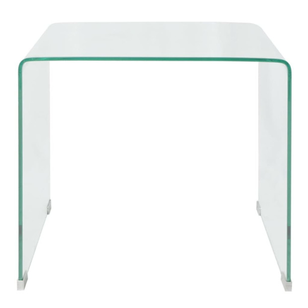 Coffee Table Tempered Glass 49.5x50x45 Cm Clear Image 2