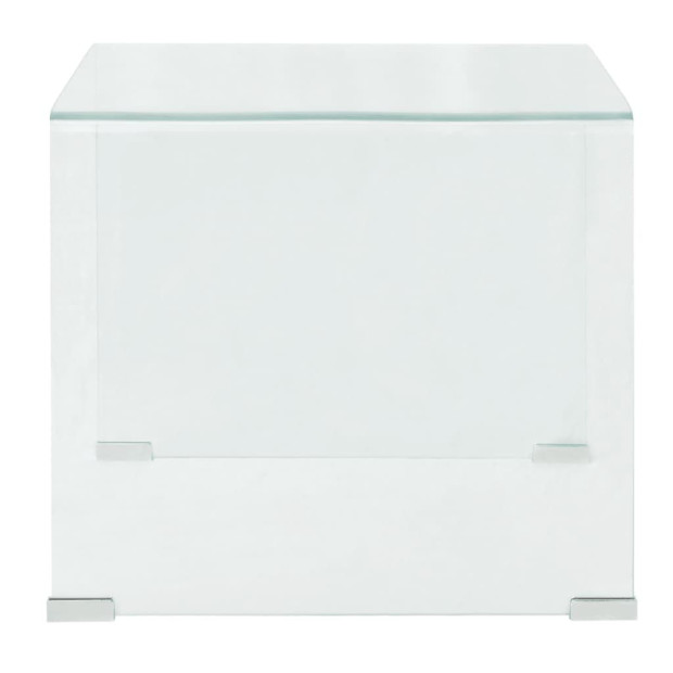 Coffee Table Tempered Glass 49.5x50x45 Cm Clear Image 3