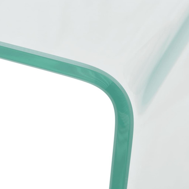 Coffee Table Tempered Glass 49.5x50x45 Cm Clear Image 4