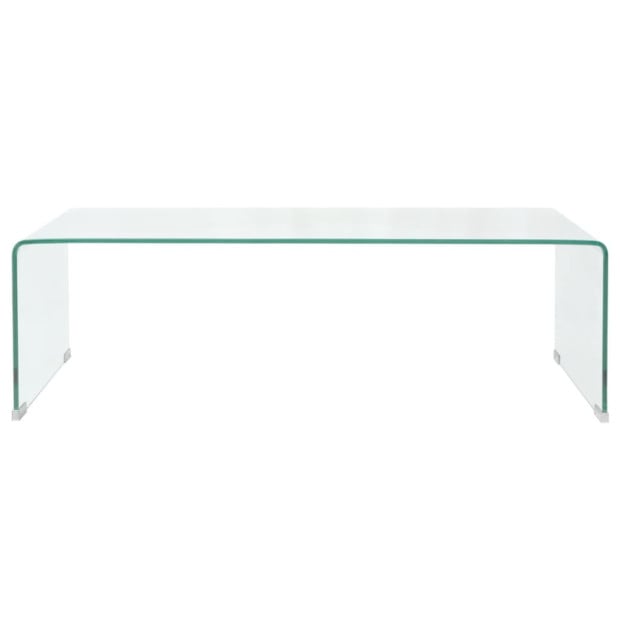 Coffee Table Tempered Glass 98x45x30 Cm Clear Image 2