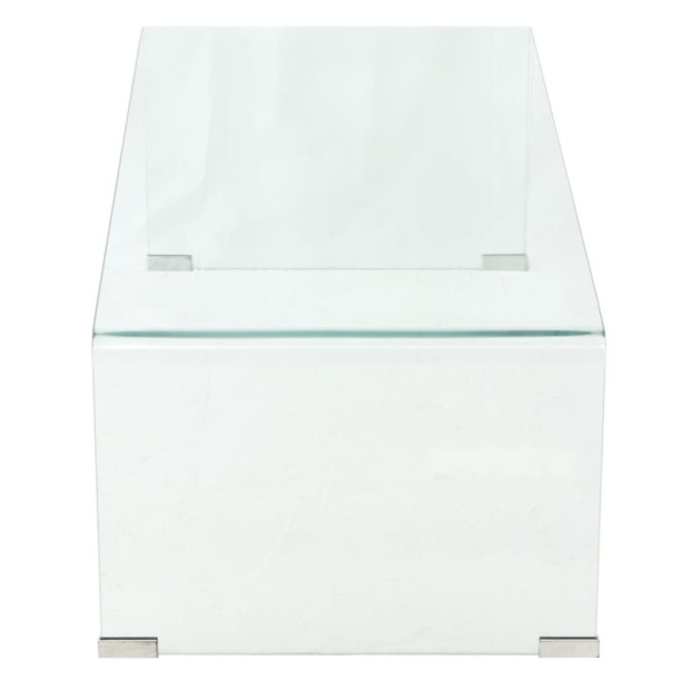 Coffee Table Tempered Glass 98x45x30 Cm Clear Image 3