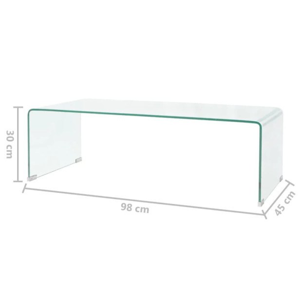 Coffee Table Tempered Glass 98x45x30 Cm Clear Image 6