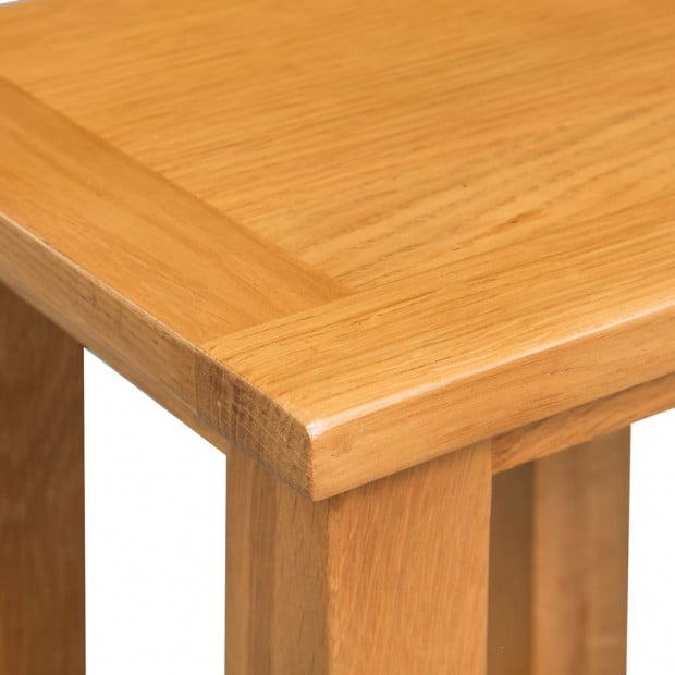 End Table 27x24x37 Cm Solid Oak Wood Image 4