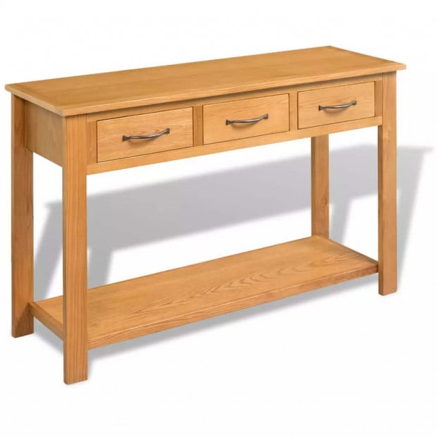 Console Table 118x35x77 Cm Solid Oak Wood