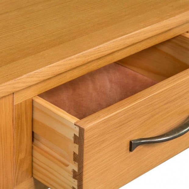 Console Table 118x35x77 Cm Solid Oak Wood Image 4