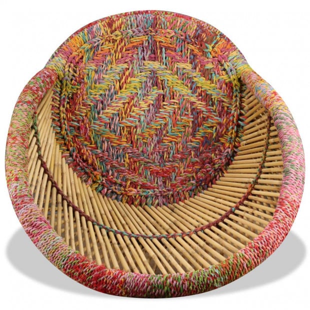 Bamboo Chair With Chindi Details Image 7