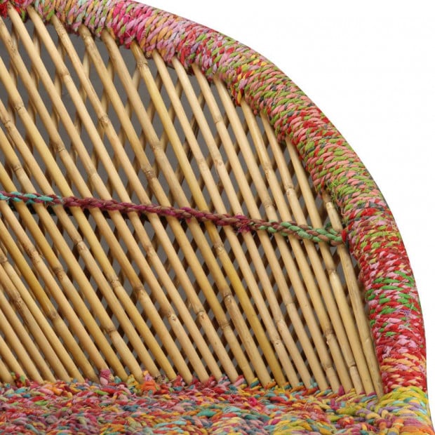 Bamboo Chair With Chindi Details Image 8