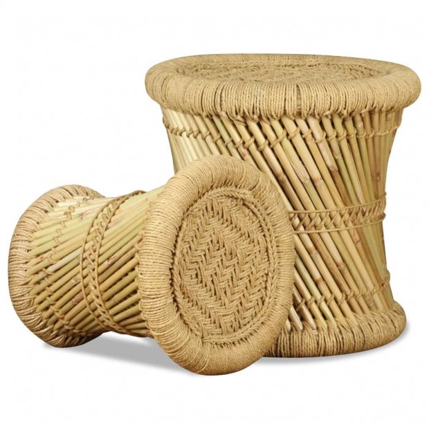 Stools 2 Pcs Bamboo And Jute Image 7