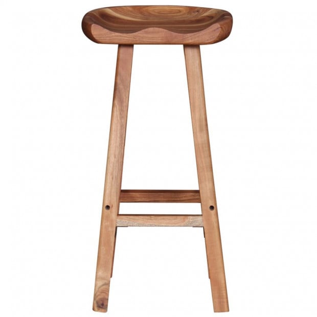 Bar Stools 2 Pcs Solid Acacia Wood 38x37x76 Cm Image 6