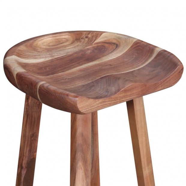Bar Stools 2 Pcs Solid Acacia Wood 38x37x76 Cm Image 7