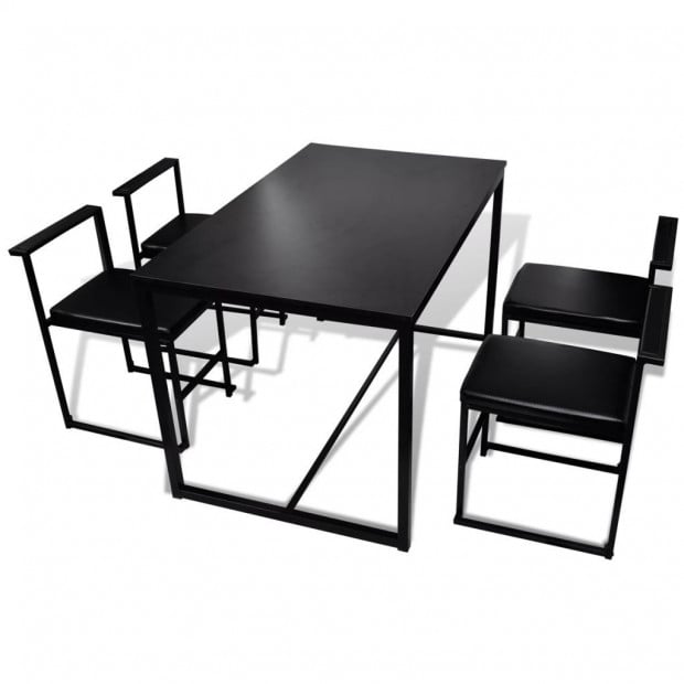 5 Piece Dining Table And Chair Set Black
