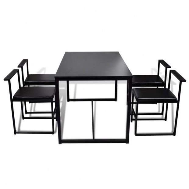 5 Piece Dining Table And Chair Set Black Image 3