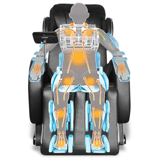 Massage Chair With Super Screen Black Faux Leather Image 2