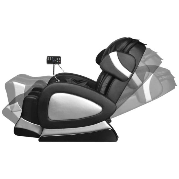 Massage Chair With Super Screen Black Faux Leather Image 6